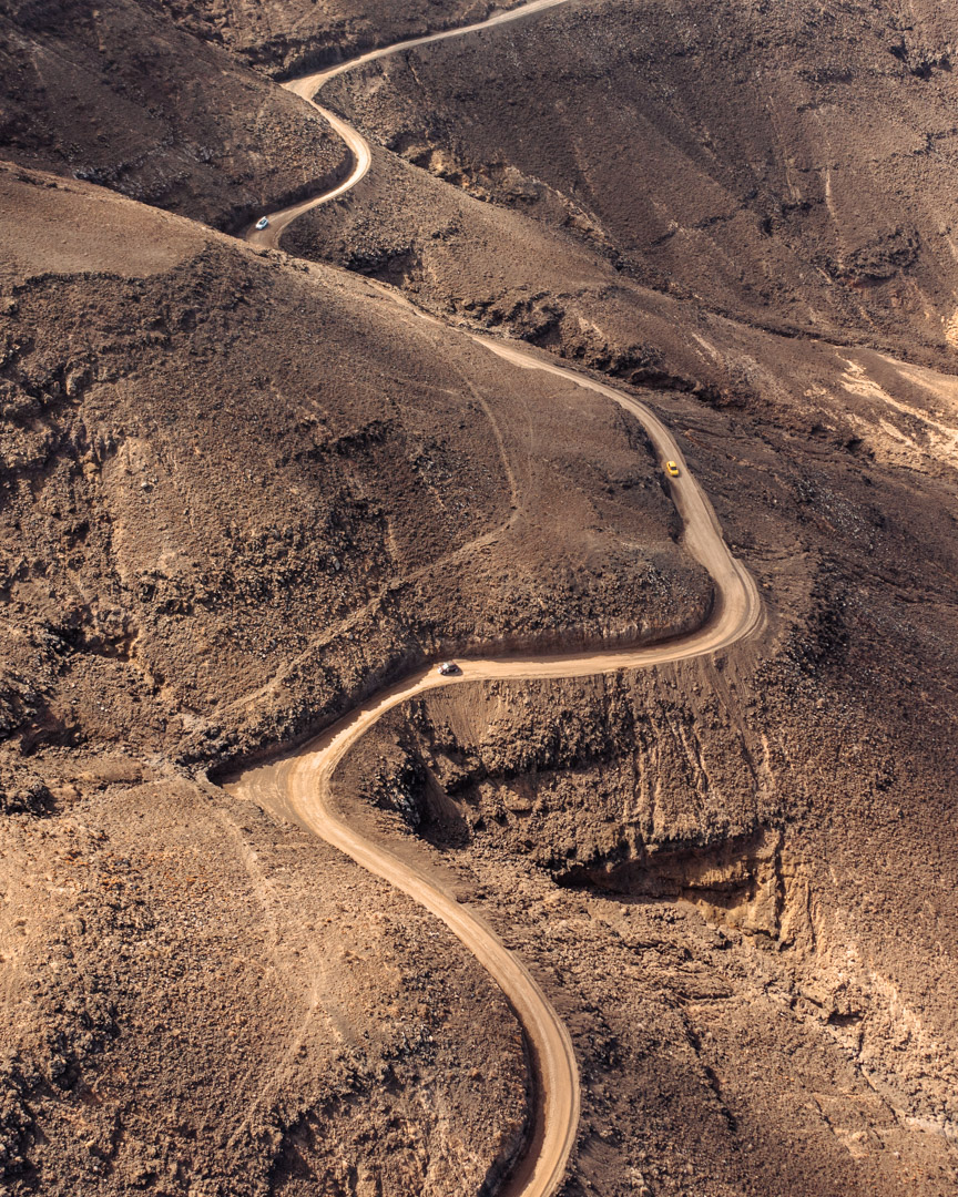 The road to Cofete Beach in Fuerteventura