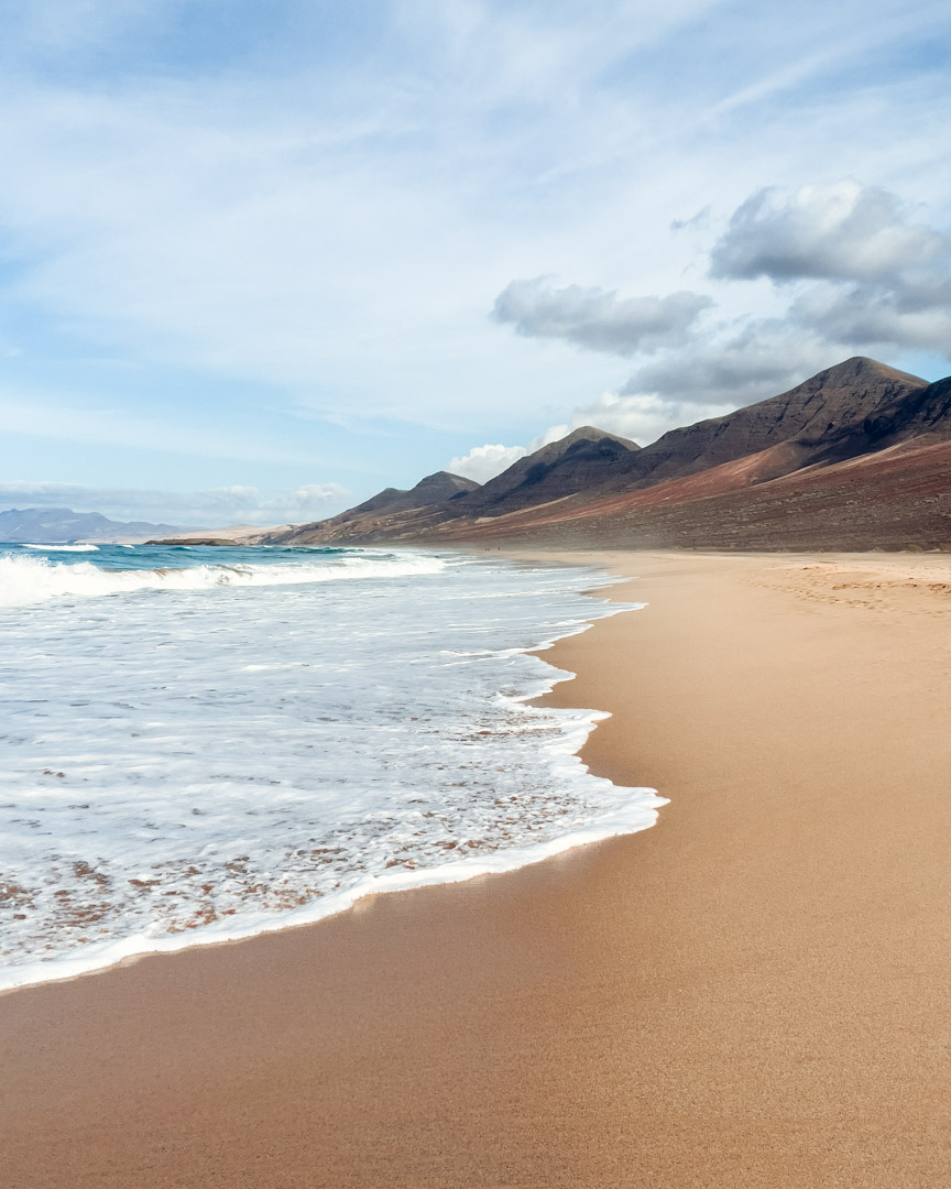 The soft sand at Cofete Beach in Fuerteventura