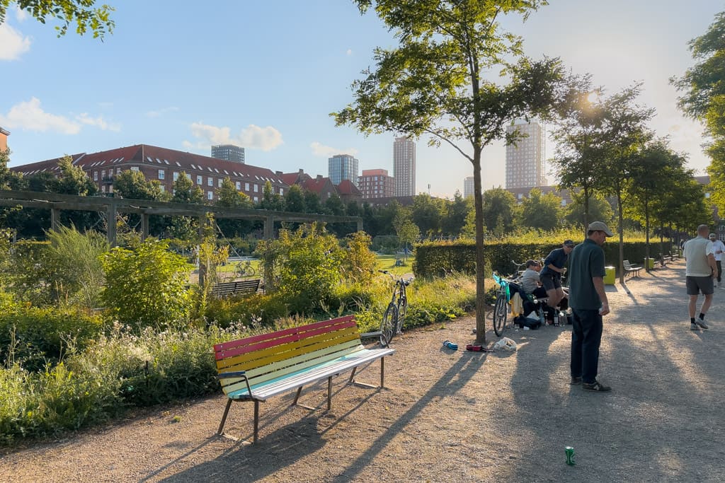 Enghave Park in Vesterbro in summer