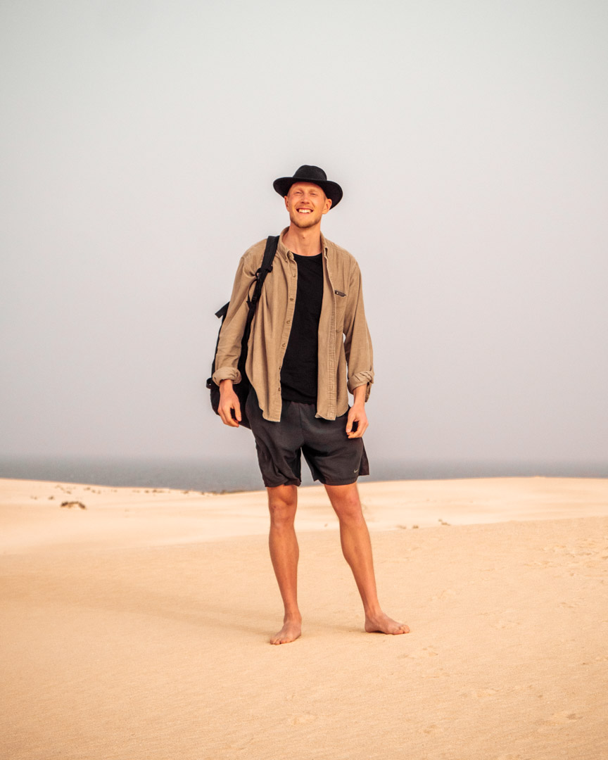 Alex in Corralejo Sand Dunes in Fuerteventura