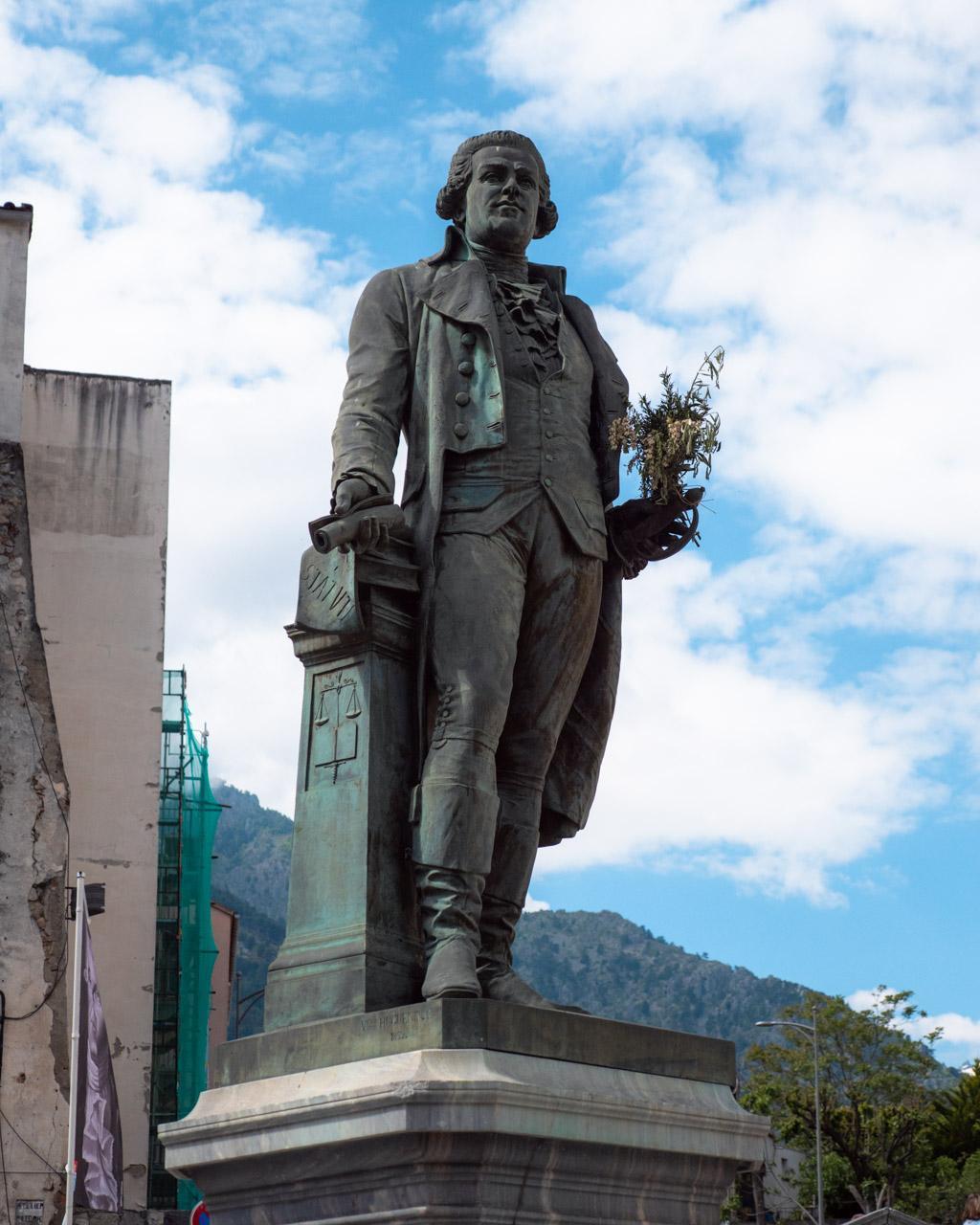 The bronze statue of Pascal Paoli keeps watch from the centre of the square