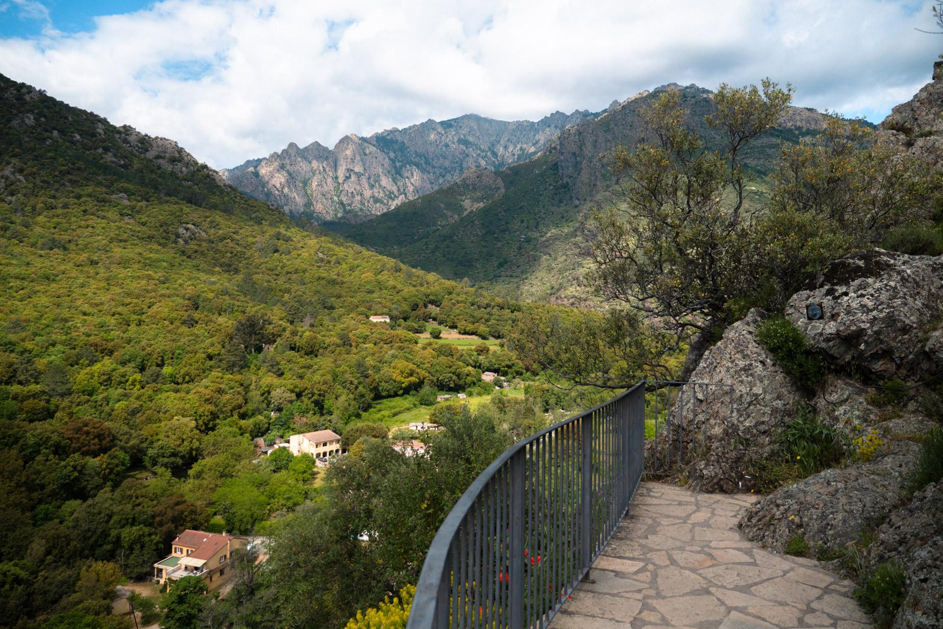The Tavignano Valley as seen from the Belvedere viewpoint in Corte