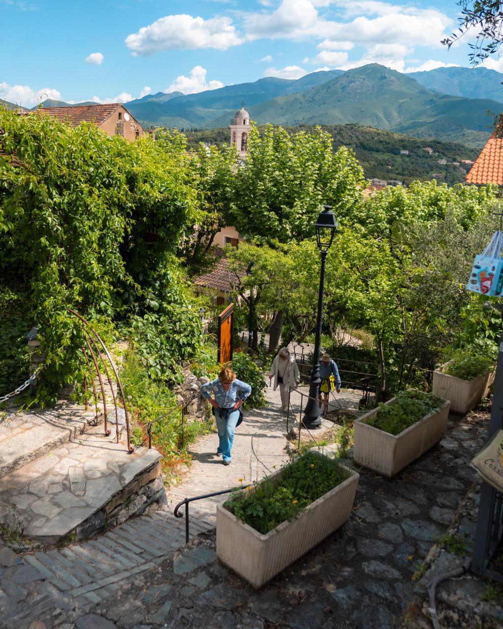 Walking up to the Belvedere in Corte