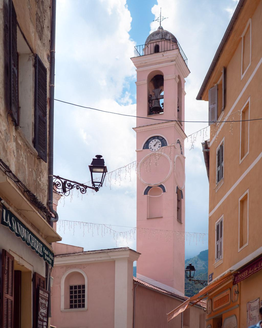 Church tower in Corte