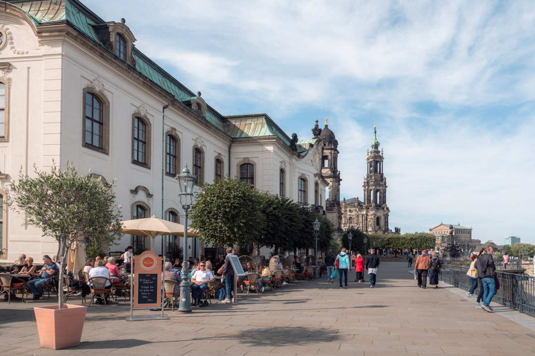 Sunny day at Brühl’s Terrace in Dresden