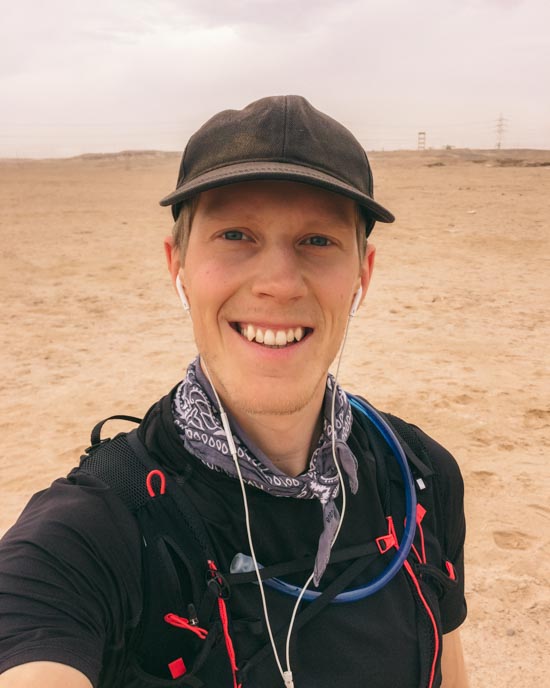 Running in the Egyptian desert near Hurghada