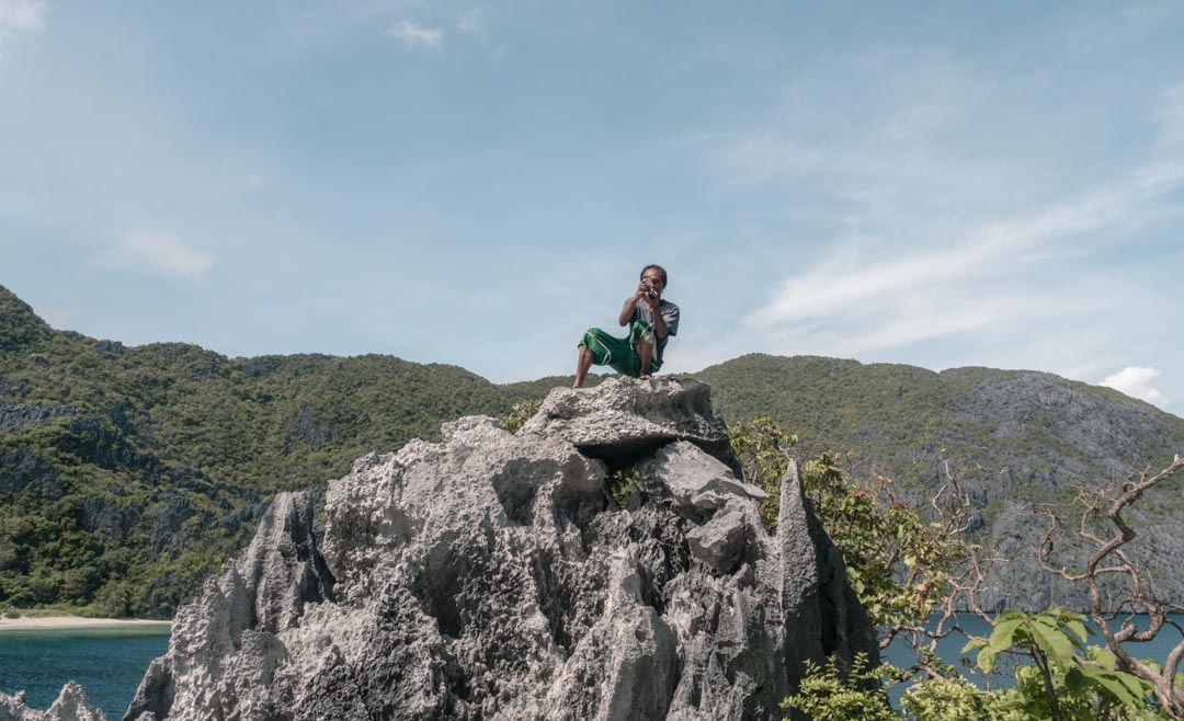 Photographer on cliffs