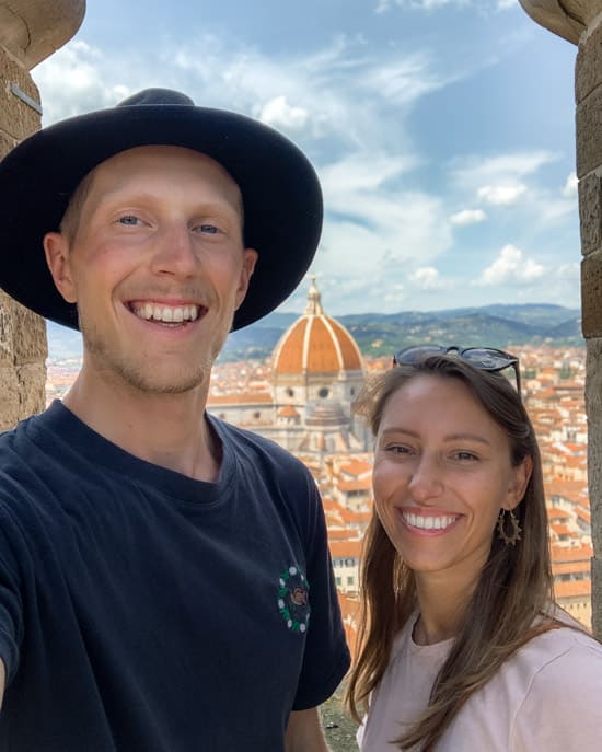 Alex & Victoria selfie from Palazzo Vecchio tower