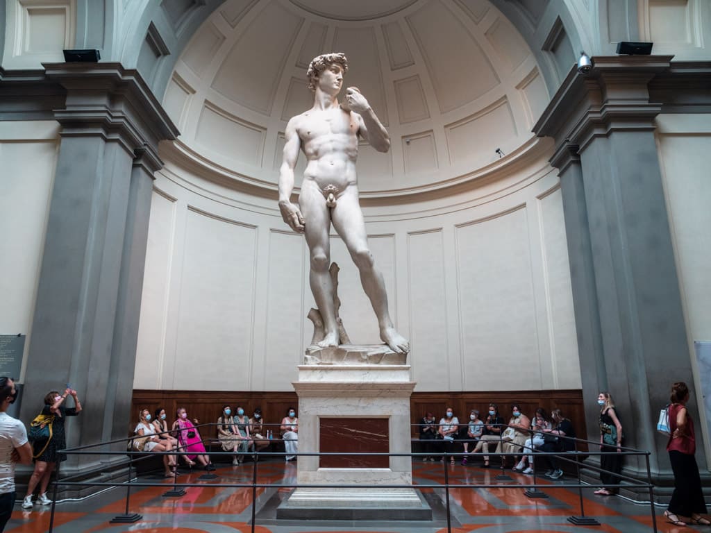 The sculpture David in the Galleria dell'Accademia