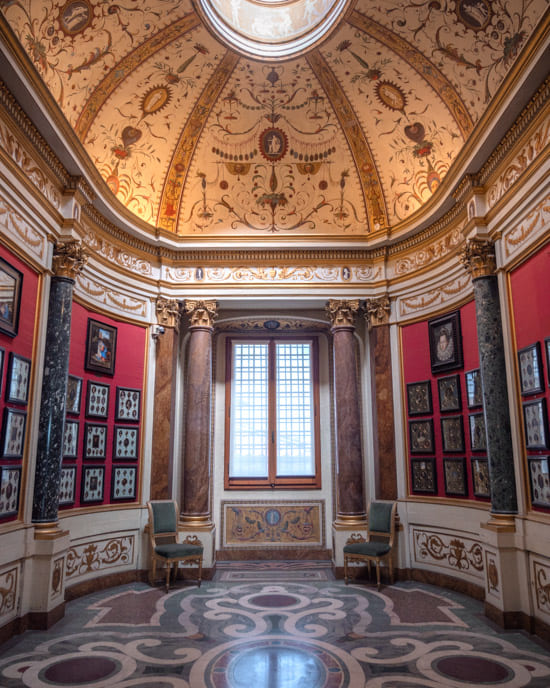 Beautiful room in the museum Galleria degli Uffizi in Florence