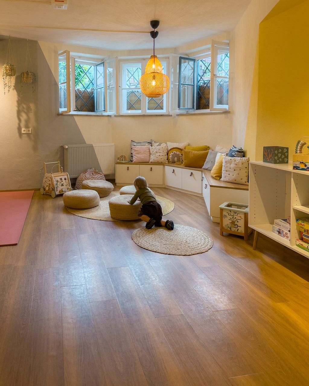 Toddler-friendly playroom with Montessori-style toys