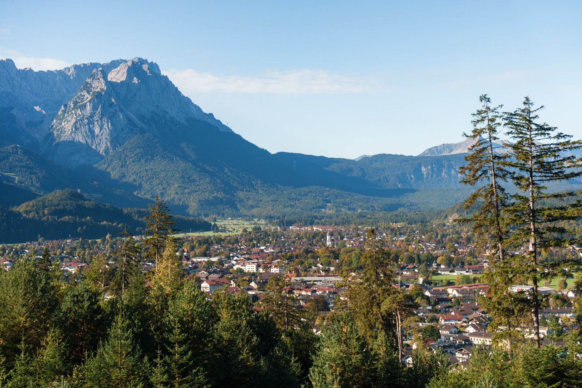 Panoramic view over the Garmisch-Partenkirchen valley