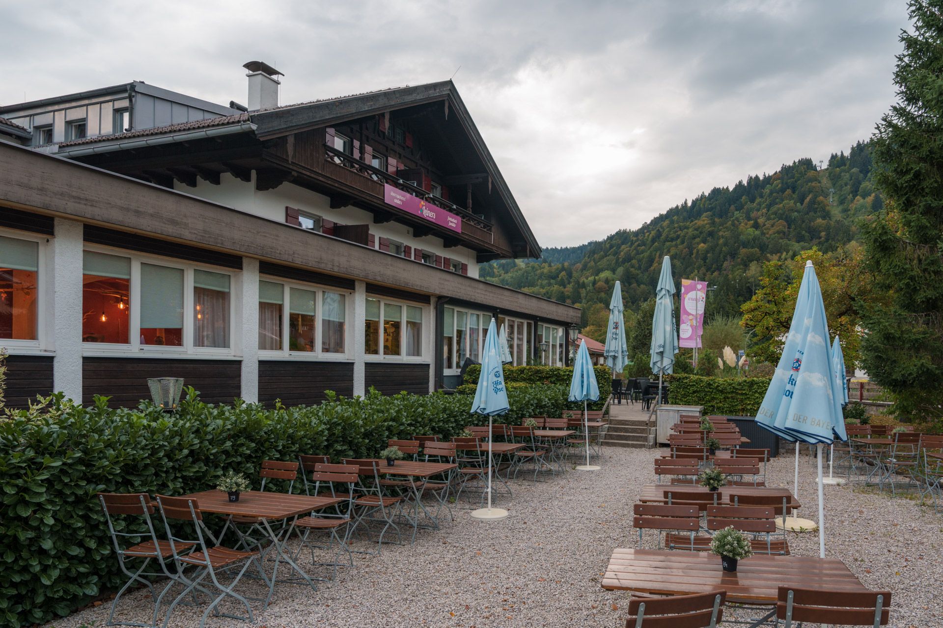 The terrace outside the Leiners restaurant