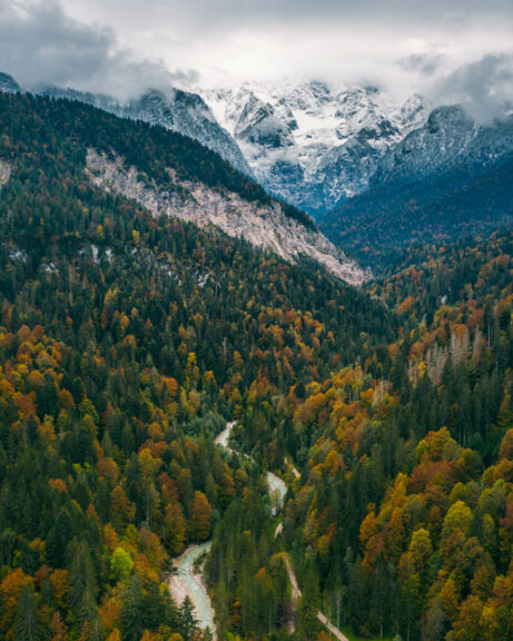 Garmisch-Partenkirchen mountains drone photo