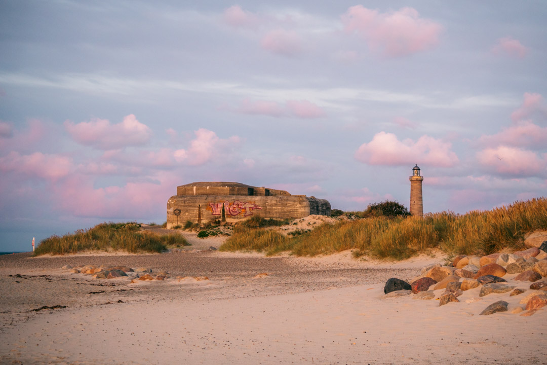 A bunker on the beach at Grenen in Skagen, Denmark