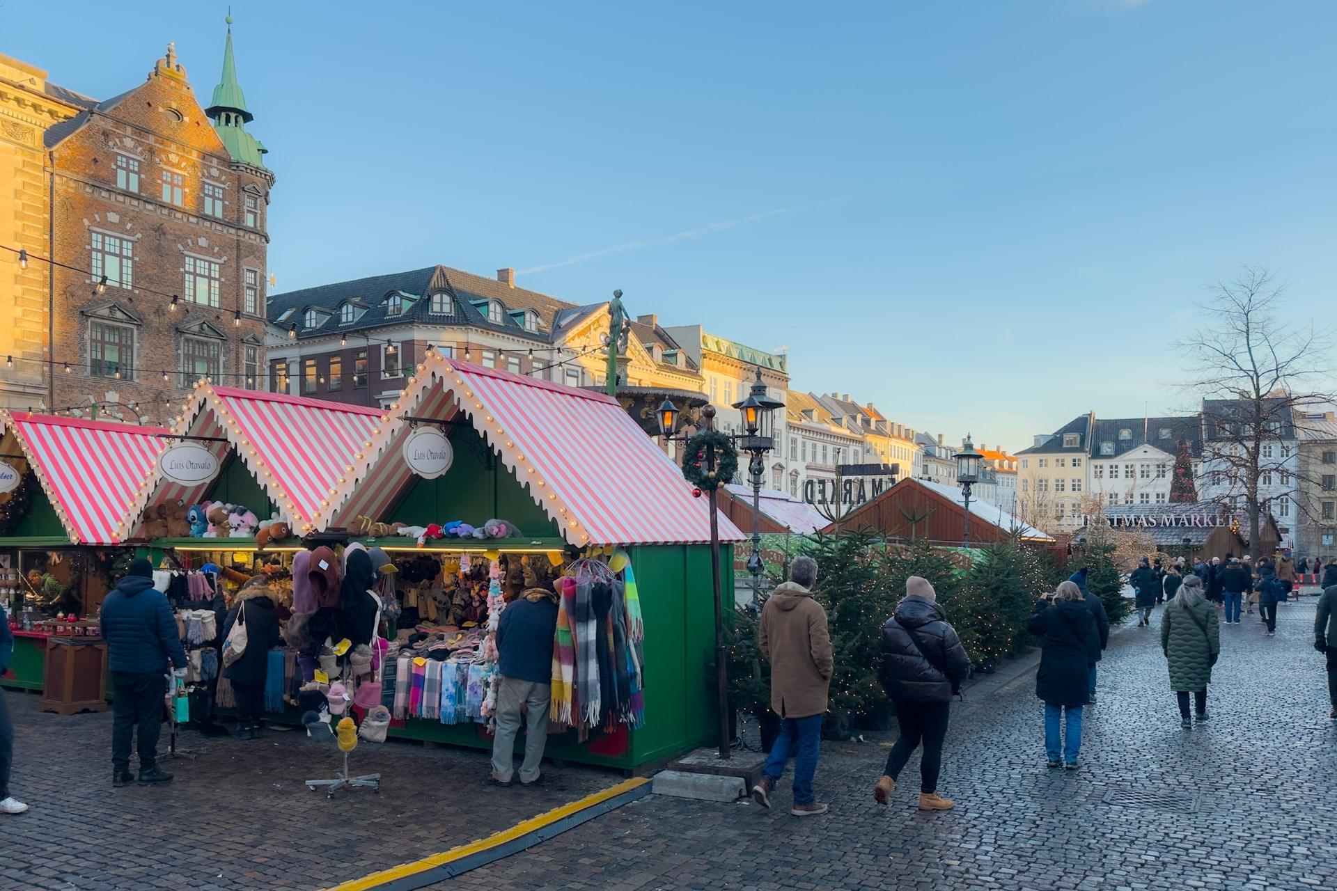 H.C. Andersen Christmas Market with the Nytorv Christmas Market in the background (in 2025)