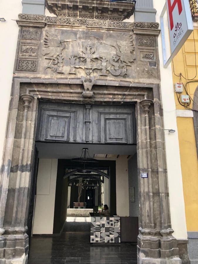Hotel Isabel entrance in Puebla