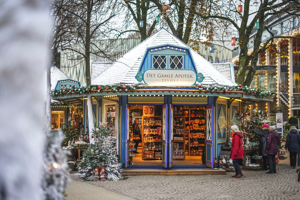 Christmas market stall in Tivoli Gardens