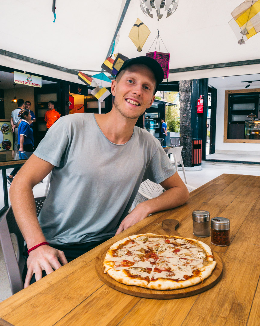 Vegan pizza in Kathmandu