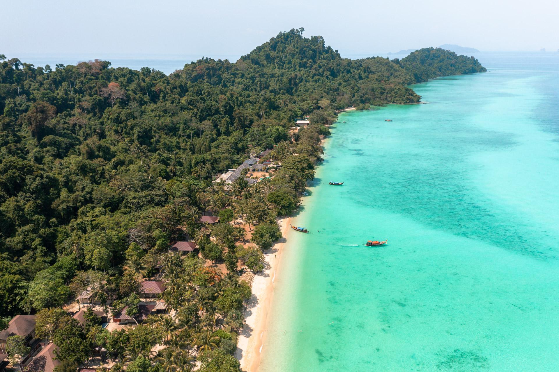 Koh Kradan as seen from the air