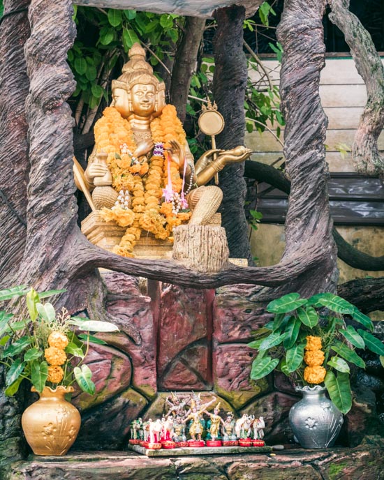 Small temple with offerings