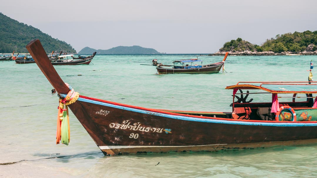 Longtail boats at Sunrise Beach