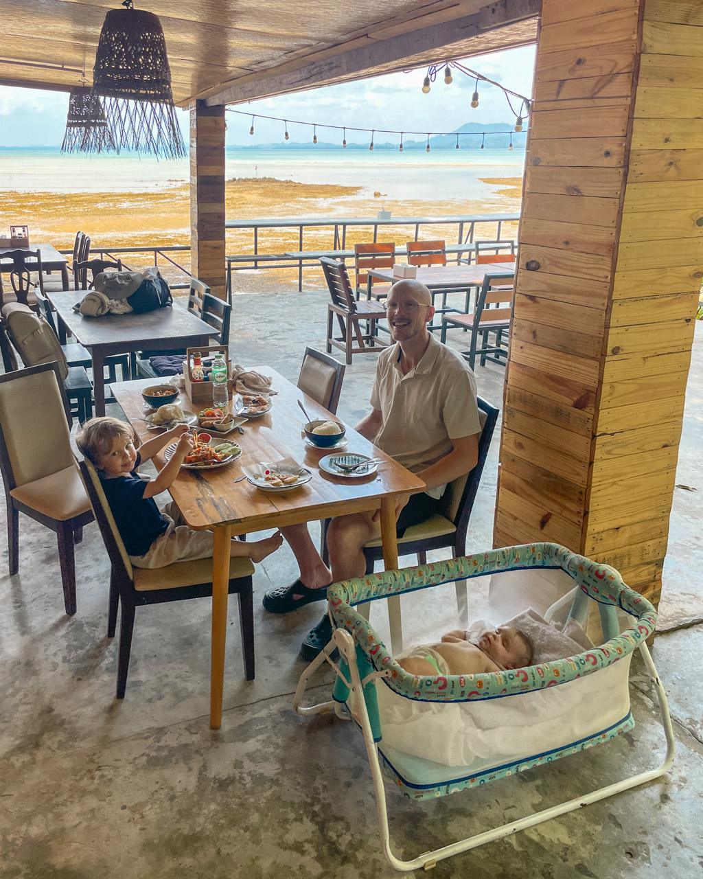 Rocking baby bed at Koh Mook Garden Beach Resort