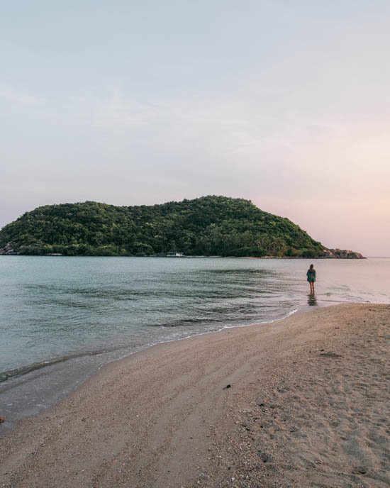 Sunrise at Mae Haad Beach with Koh Ma in the background (at high tide)