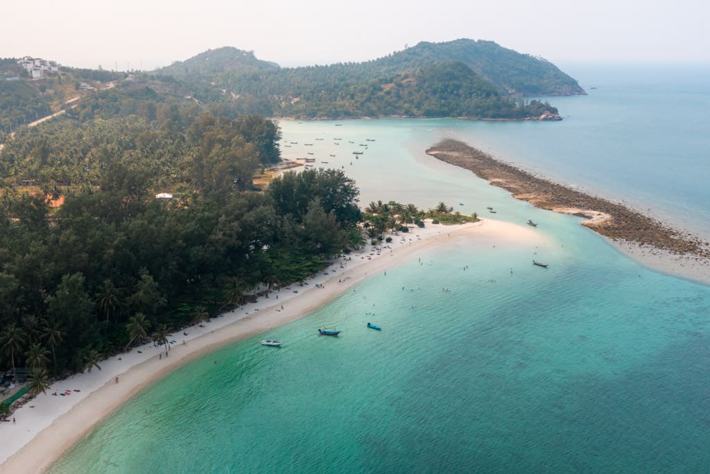 Malibu Beach in Koh Phangan (drone perspective)