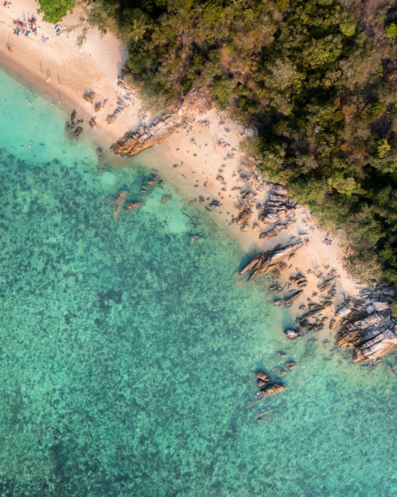 Secret Beach in Phangan from a drone perspective