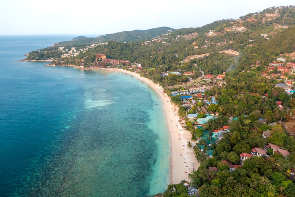 Haad Yao drone photo from Koh Phangan