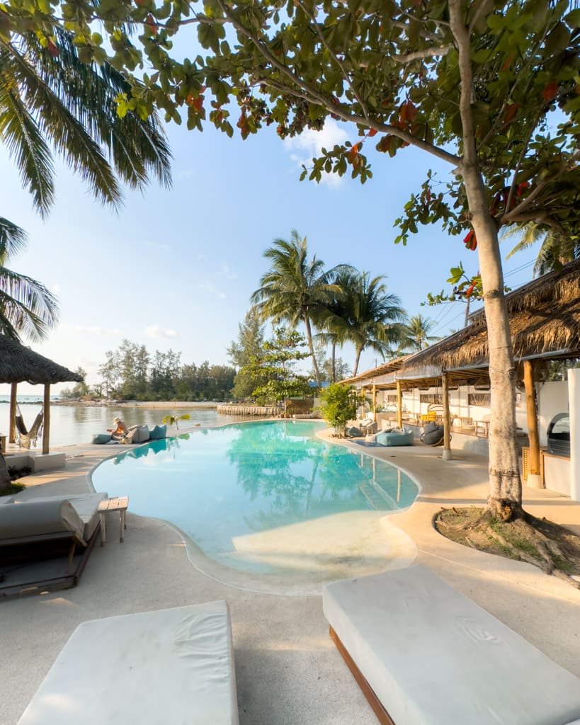 The pool overlooking the ocean at Orion Healing Centre