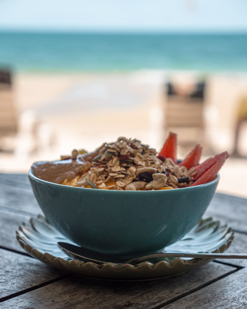 The smoothie bowl at Flow Beach Café on Ao Phai beach