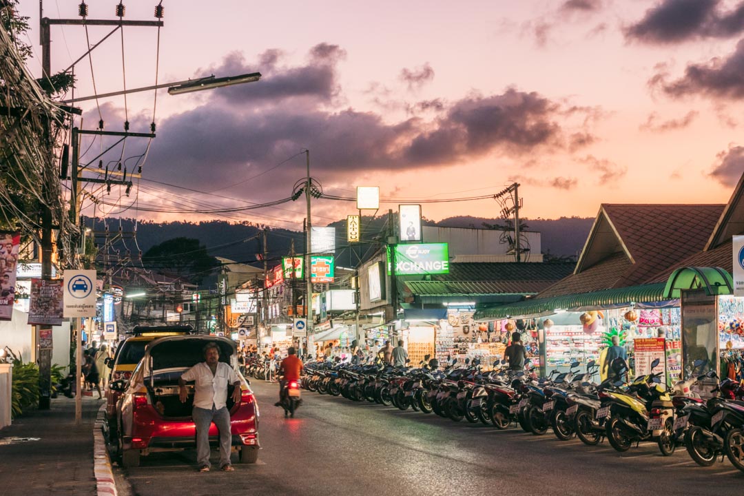 The north end of Chaweng on Koh Samui at night