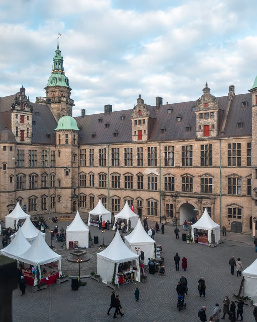 Kronborg Castle in December 2024 during the Christmas market
