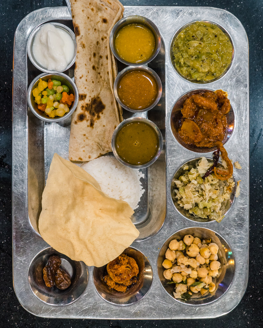 A vegan set menu full of Indian specialities