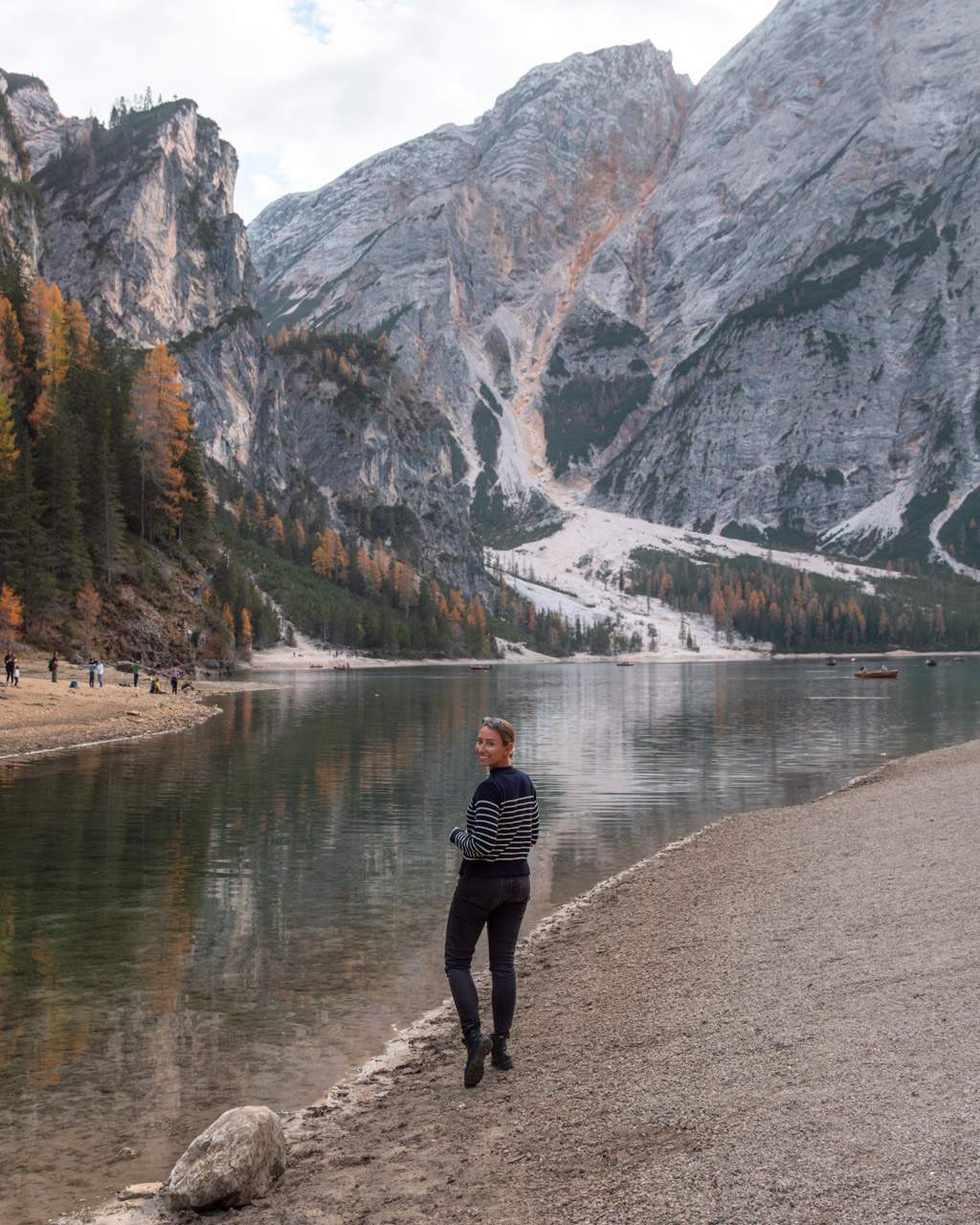 Victoria on the path at Lago di Braies