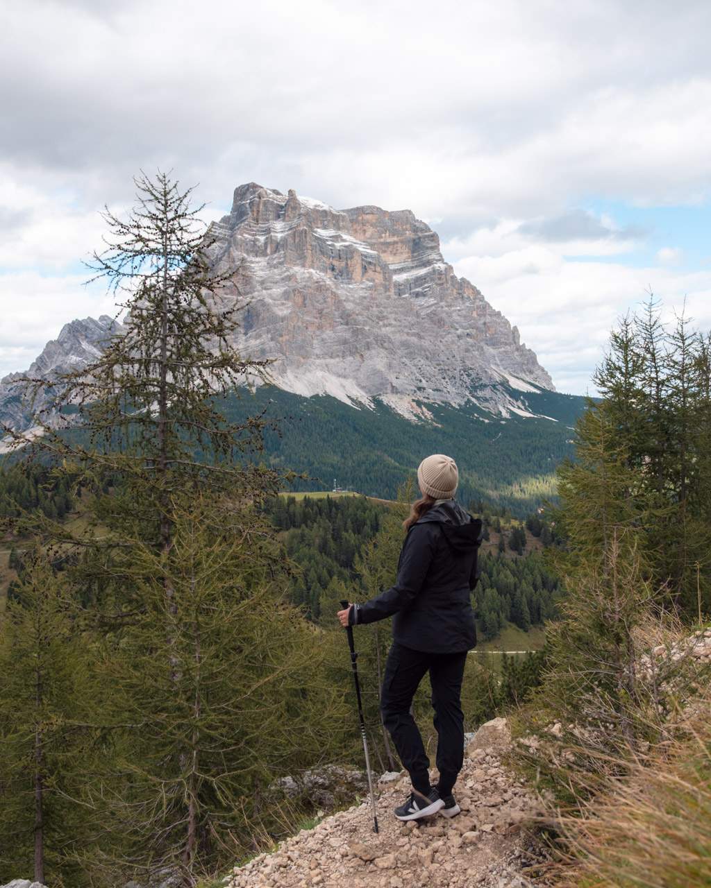 Victoria with a view of Monte Pelmo in the Dolomites