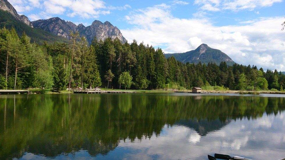 Lago di Fiè, swimming lake in the Dolomites