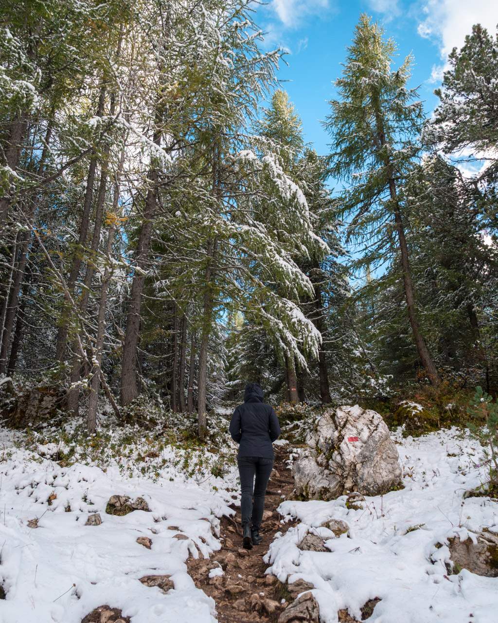 Victoria on the path on the way to Lago di Limides