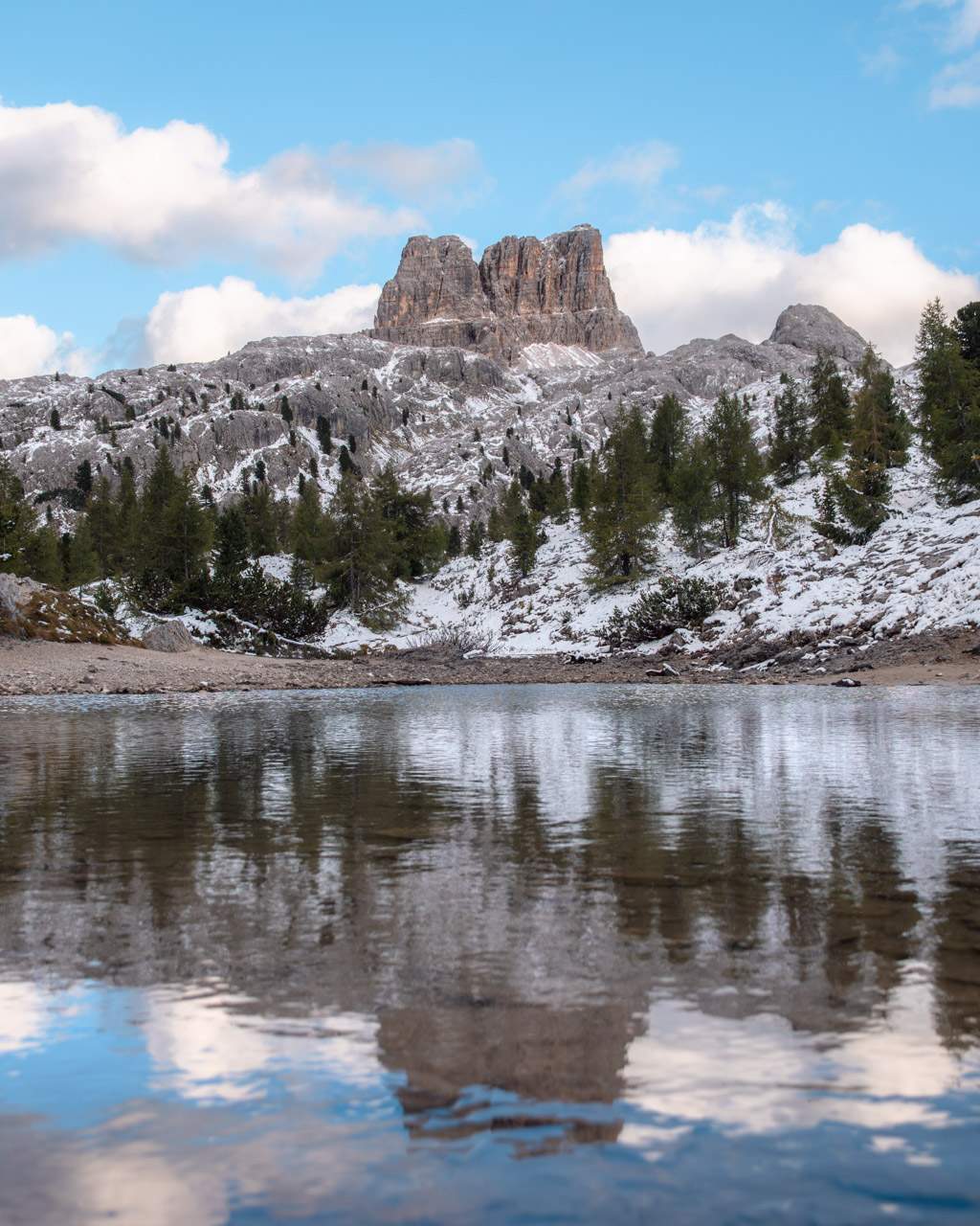 The beautiful Lago di Limides in the Dolomites