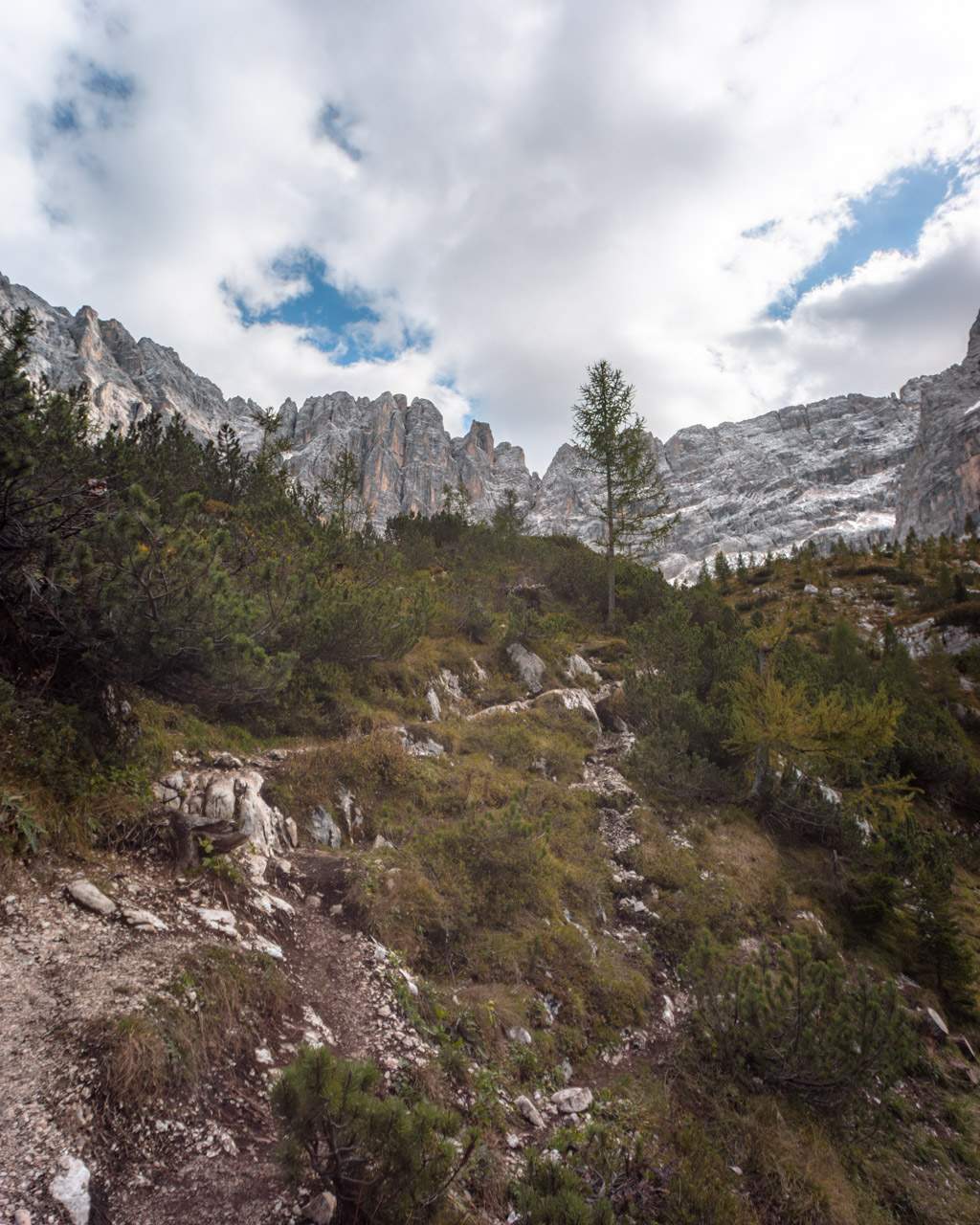 Landscape around Lago di Sorapis in the Dolomites