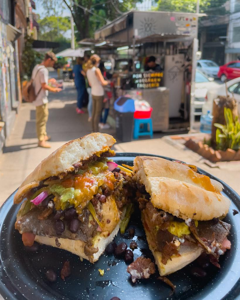 Giant sandwich (torta) at Por Siempre Vegana