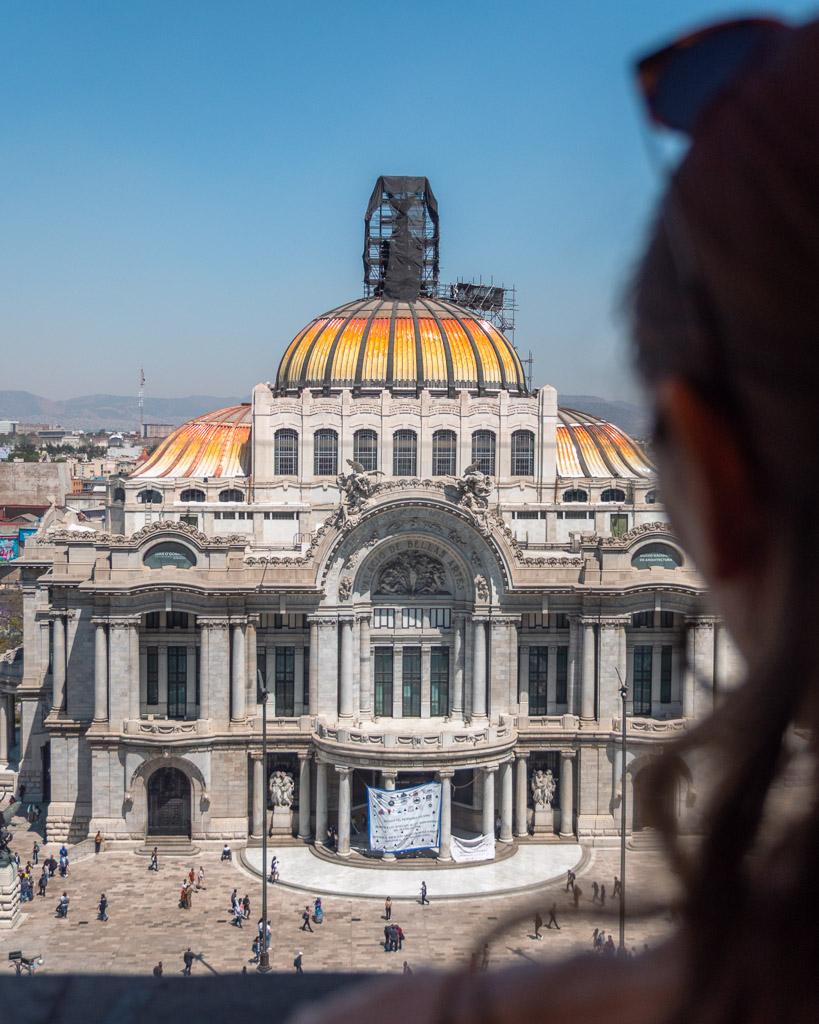 The view of Palacio Bellas Artes from the 8th floor at Sears