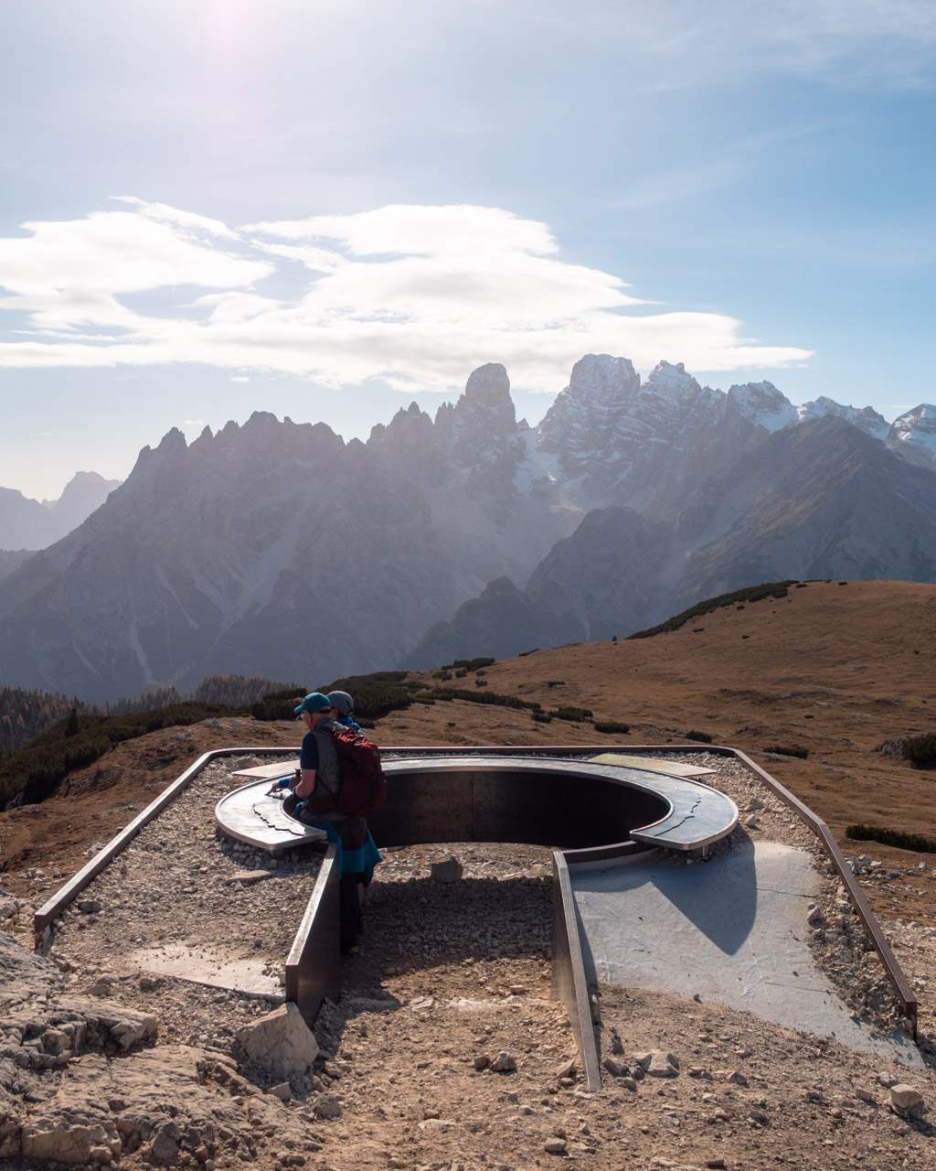 Topographical orientation board at the top of Monte Specie