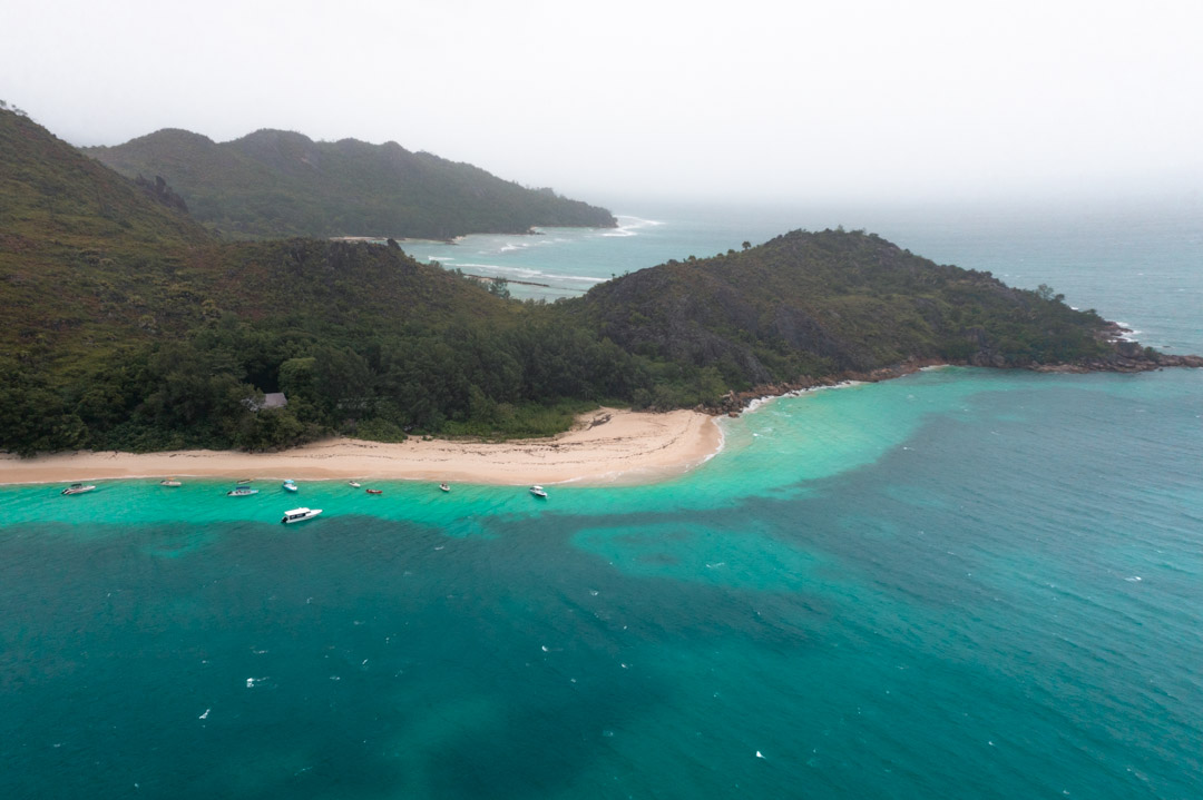 Curieuse Island drone image