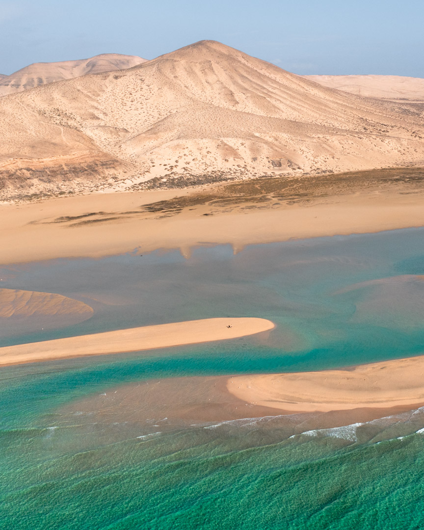 Sotavento Lagoons in Fuerteventura from a drone perspective
