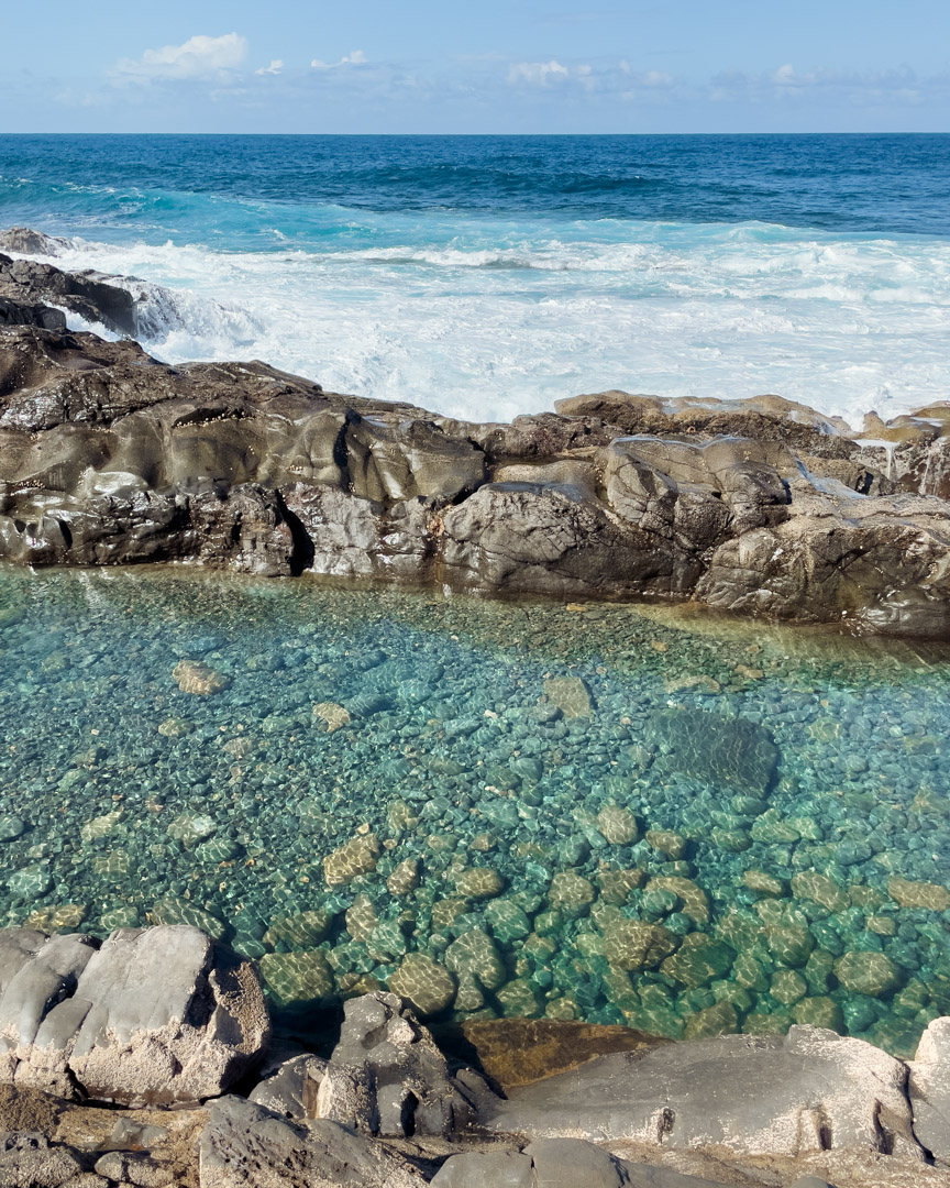  Aguas Verdes rock pools water colour