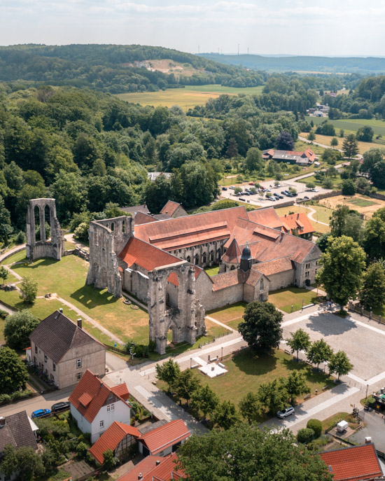 The Ruins of Walkenried Monastery seen from above