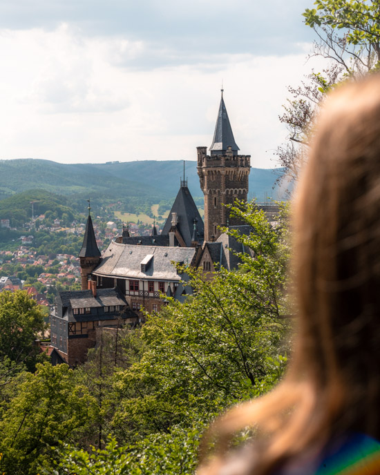 Wernigerode Castle from Agnesberg in the Harz Mountains